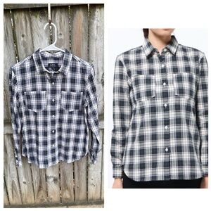 A.P.C. Rue Madame Paris Plaid Long Sleeved Button Up Down Shirt Fr 38 US 4/6 M